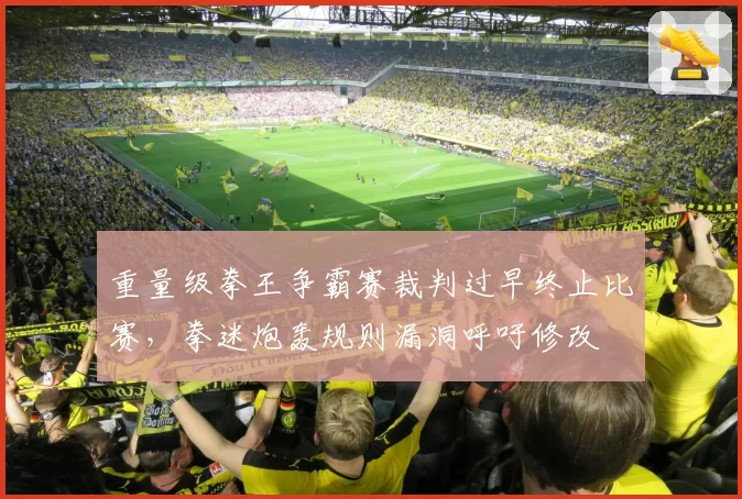 重量级拳王争霸赛裁判过早终止比赛,拳迷炮轰规则漏洞呼吁修改